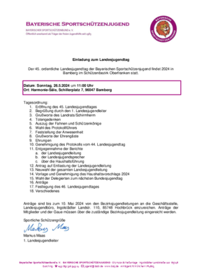 Einladung zum Landesjugendtag 2024